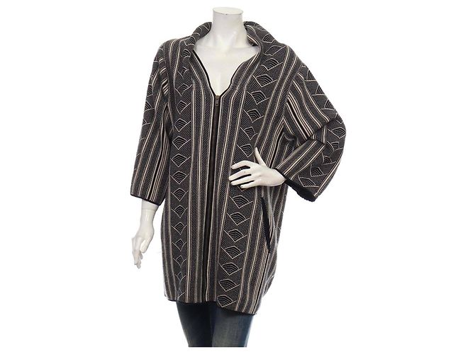 Dagmar Wollcardigan beige schwarz