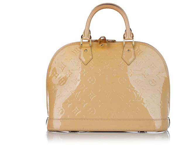 Alma patent leather handbag Louis Vuitton Beige in Patent leather