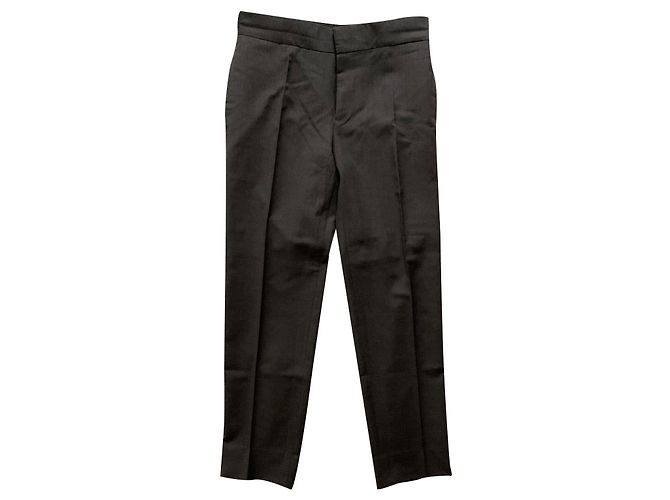Lanvin wool tuxedo trousers dark grey
