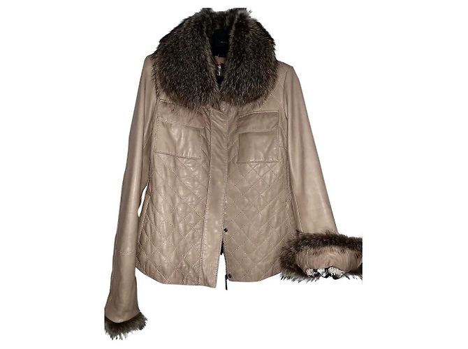 Burberry Lederjacke Beige
