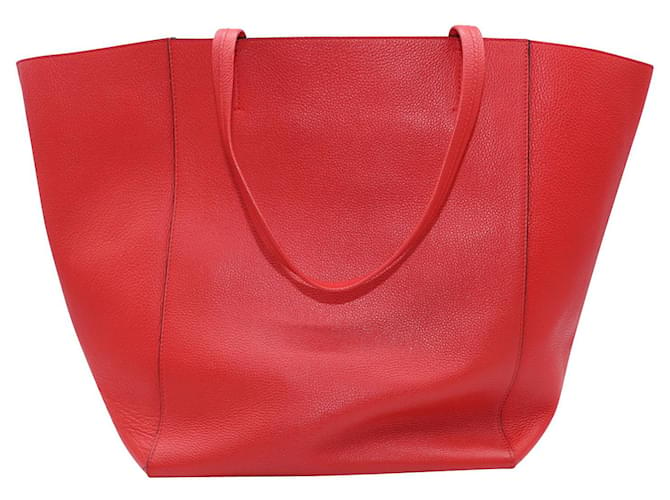 Phantom Céline Large Cabas Tote Bag in Red Calfskin Leather Pony-style calfskin  ref.425821