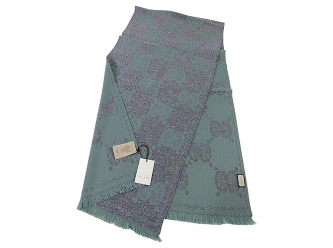 Gucci Scarves Silvery Green Wool  ref.425840