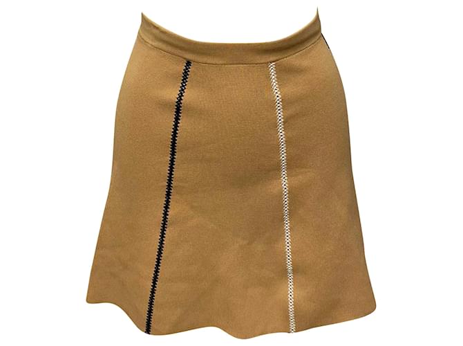Sandro Paris Knit A-line Skirt in Brown Viscose Cellulose fibre  ref.425875