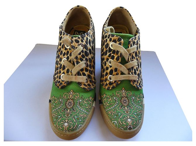 Zeppe D&G Verdi con Stampa Foulard Verde