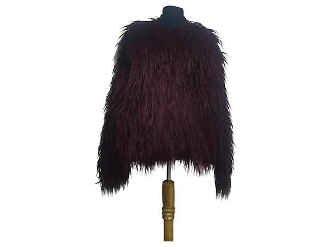 Msgm Coats, Outerwear Dark purple Synthetic Acrylic  ref.426005