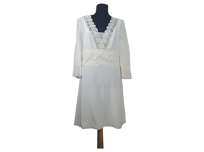 Vanessa Bruno Seidenkleid Elfenbein Weiß