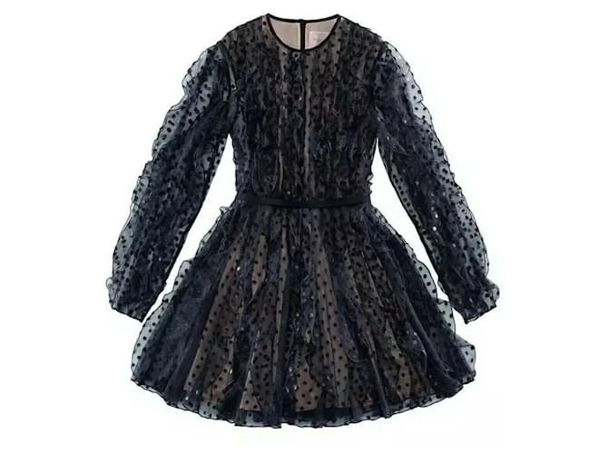 GIAMBATTISTA VALLI x H&M BLACK TULLE SHORT DRESS Polyester  ref.426039
