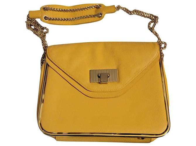 Chloé yellow Sally shoulder bag Leather  ref.426197
