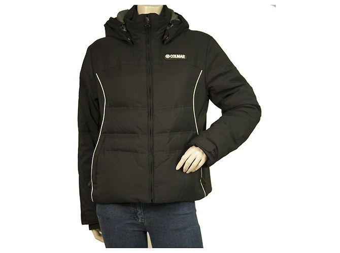 Doudoune Colmar Noir Matelassé Ski Hiver Capuche Zipper Down Jacket taille 42