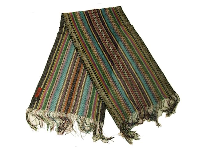 Missoni Multicolor Stripes Zig Zag Rectangular Scarf Colorful