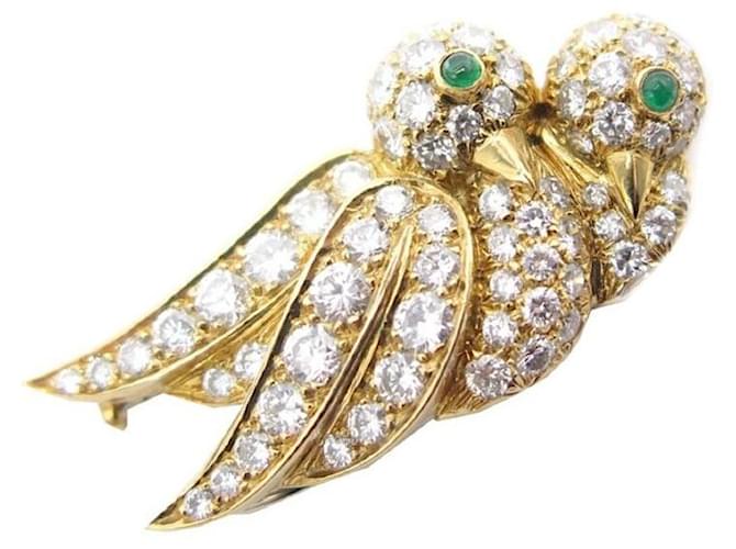 Other jewelry NEW BROOCH VAN CLEEF & ARPELS COUPLE OF BIRDS 68 diamants 2.1CT BIRDS BROOCH Golden Yellow gold  ref.426552