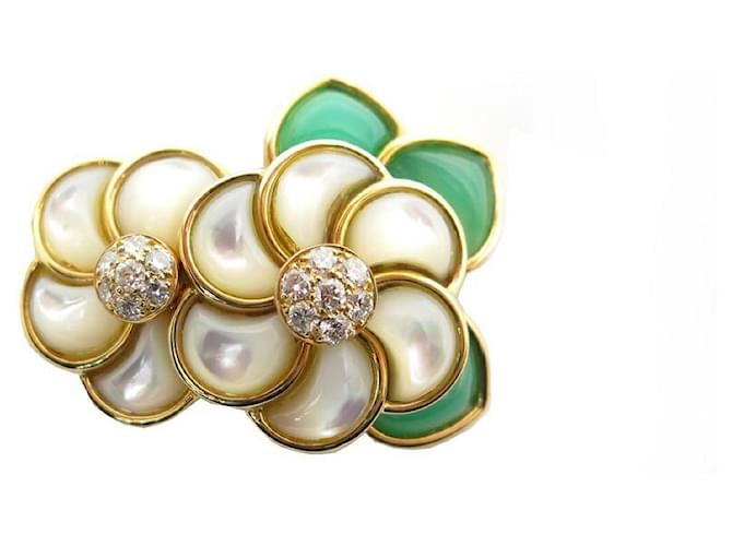 Other jewelry NEW BROOCH VAN CLEEF & ARPELS FLOWERS YELLOW GOLD 18K MOTHER-OF-PEARL DIAMONDS NEW BROOCH Golden  ref.426639