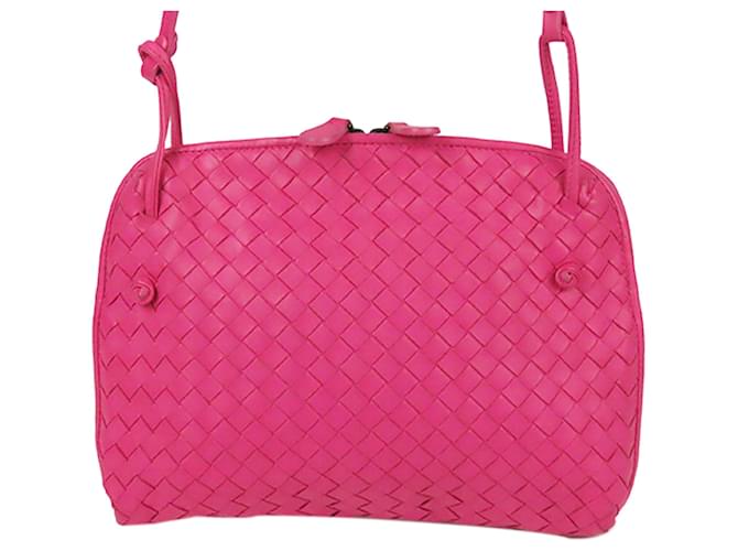 Bottega Veneta Intrecciato Nodini Crossbody - Pink Crossbody Bags