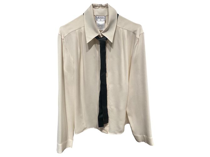 Chanel Top Nero Beige