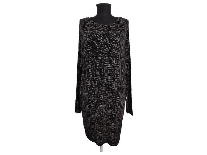 Ganni Polka Dot Kleid Schwarz Viscose