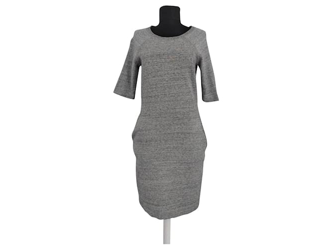 Ganni Dresses Grey Cotton  ref.427284
