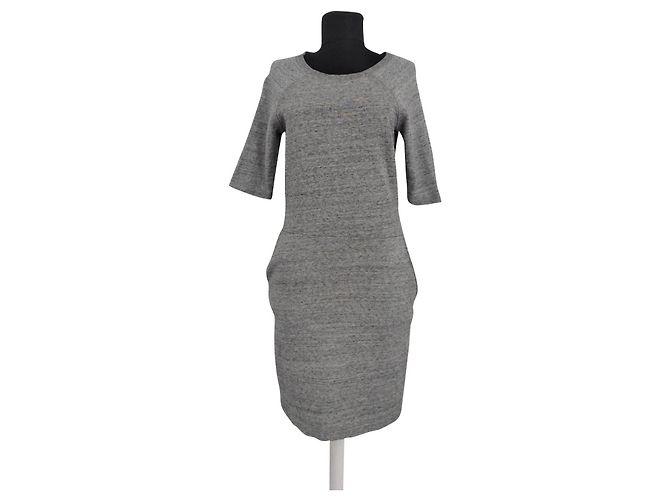 Vestido Ganni gris de algodón