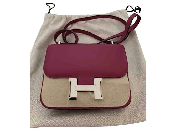 Constance Hermès Handtaschen Pink Lila Leder  ref.427366