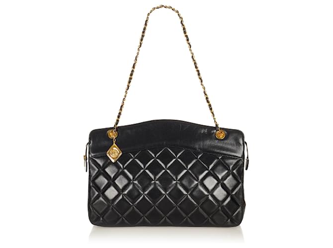 Chanel Black Matelasse Lambskin Leather Shoulder Bag ref.427505 - Joli  Closet