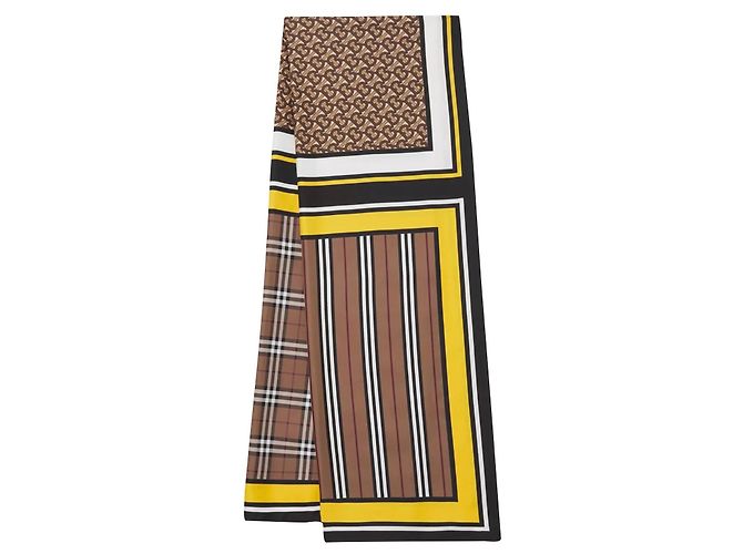 Sciarpa in seta con stampa Burberry Montage