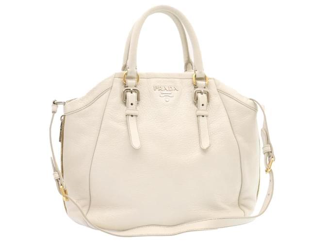 Prada Handbag White Leather  ref.428006