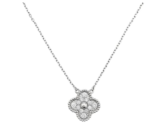 Van Cleef & Arpels Van Cleefs & Arpels "Vintage Alhambra" necklace in white gold and diamonds.  ref.428017