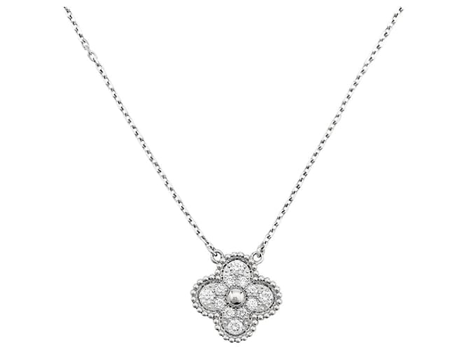 Louis Vuitton Vintage - Quatrefoil Diamond Necklace - White Gold