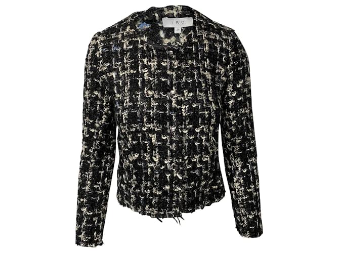 Iro Vionera Jacket in Black Tweed Wool  ref.428038