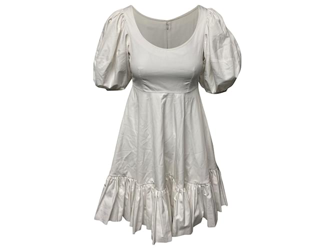 Vestido de popelina a capas en algodón blanco de Alexander McQueen  ref.428054