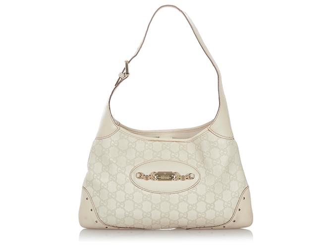 GUCCI PUNCH GUCCISSIMA IVORY LEATHER HOBO BAG - Still in fashion