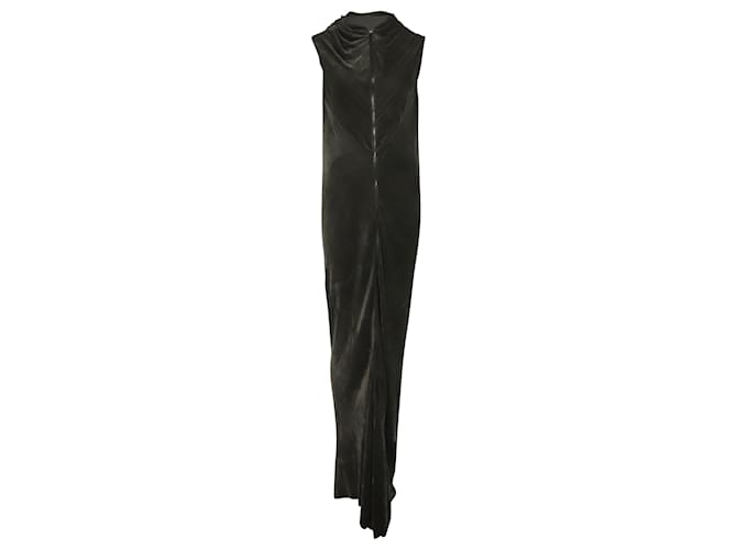 Vestido de terciopelo Bonnie de Rick Owens en viscosa gris oscuro Fibra de celulosa  ref.428449