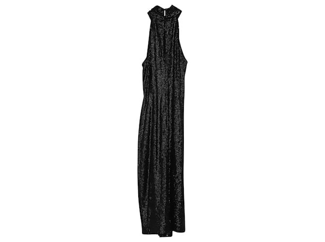 Rachel Zoe Halter Sequin Dress in Black Rayon  ref.428454