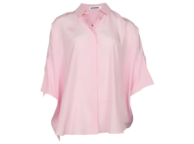 Camisa Jil Sander Crepe de Chine em Seda Rosa