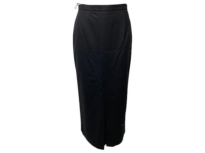 Miu Miu High Rise Maxi Skirt in Black Wool  ref.428483