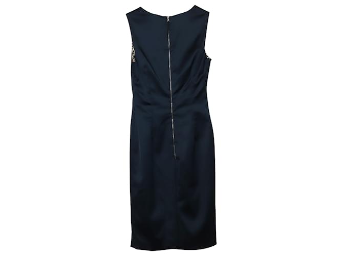 Dolce & Gabbana Sheath Dress in Navy Blue Satin Acetate Cellulose fibre  ref.428484