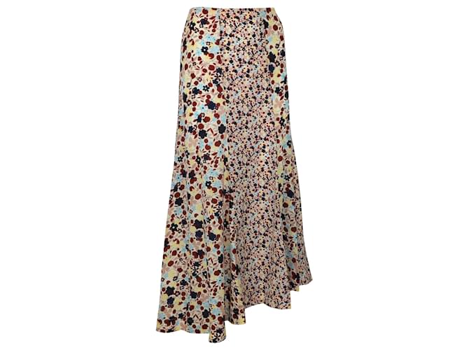 Theory Asymmetric Floral Maxi Skirt in Multicolor Silk Multiple colors  ref.428507