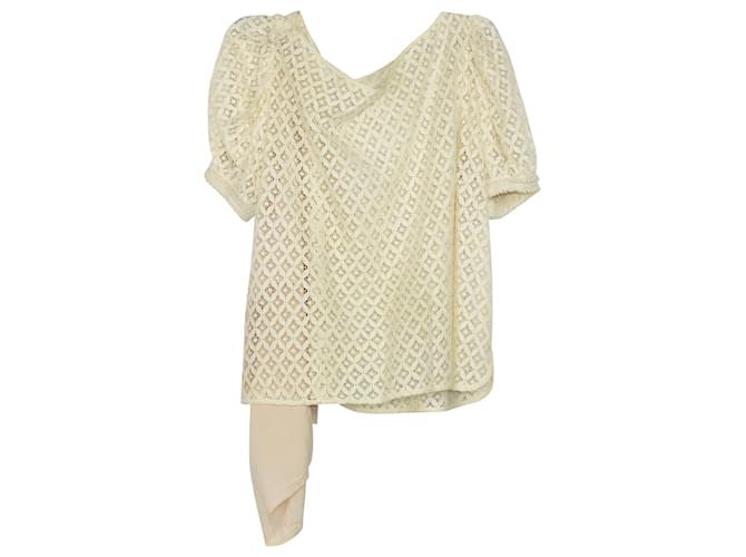 See by Chloé See By Chloe Lace Top in Cream Cotton White  ref.428526