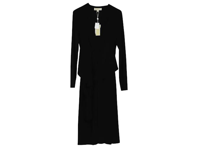 Vestido cruzado de Michael Kors en poliéster negro  ref.428529