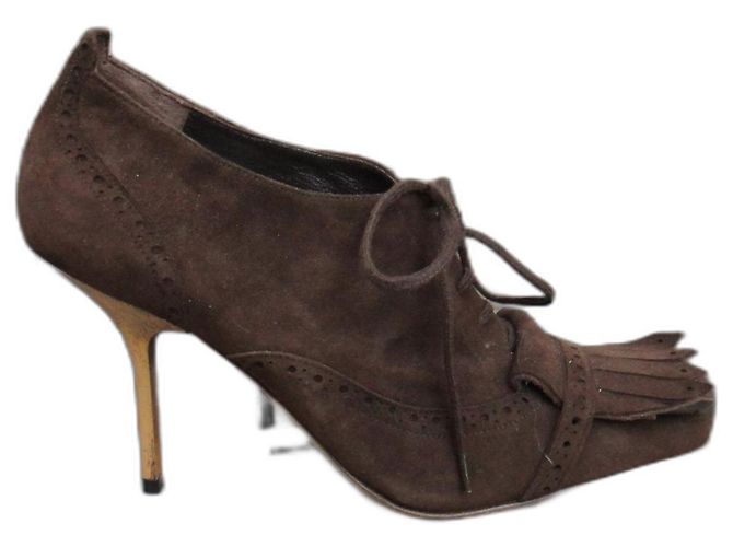 derbies à talons Michel Perry p 37 Marron foncé