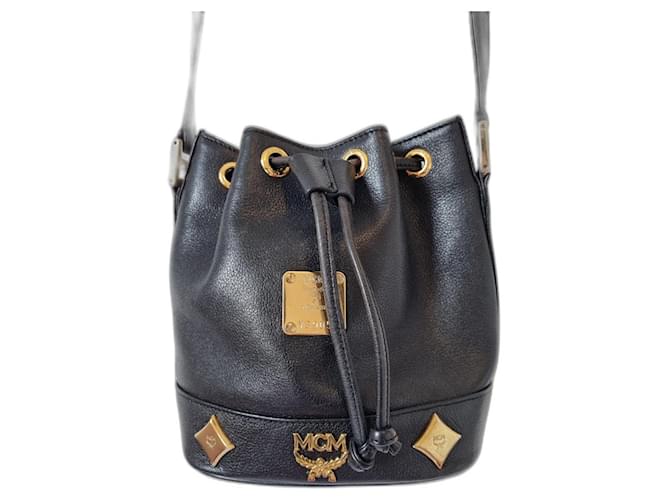 Black MCM Leather Handbag Handbag