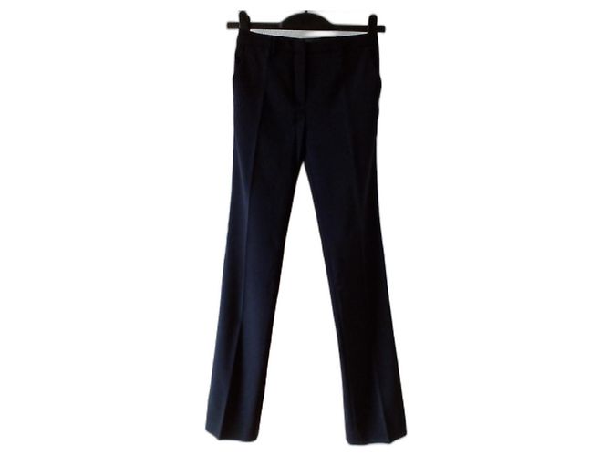 Prada Seidenhose gerade in Navy Blau