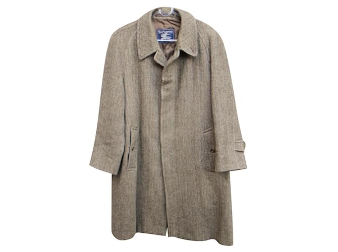 Burberry men's vintage t coat 46 in Shetland Tweed Brown  ref.428615