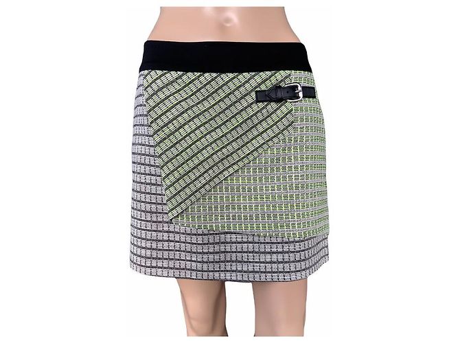 Gonna Karen Millen in cotone nera e verde Taglia M Nero