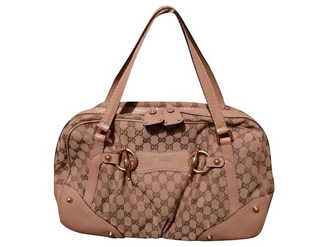 Gucci Handbags Beige Leather Cotton  ref.428835