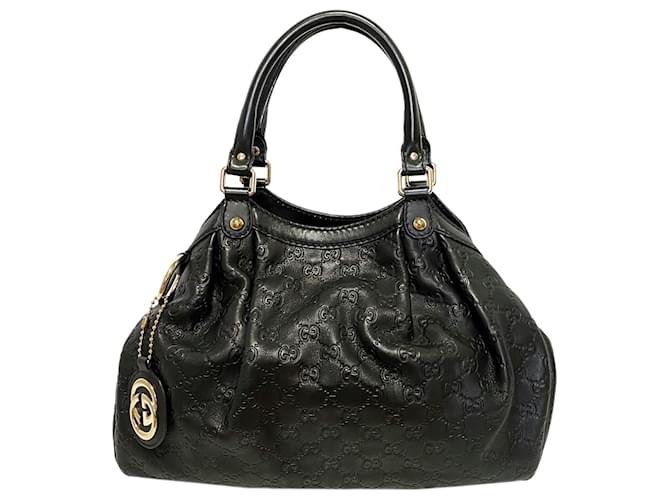 Gucci Sukey Guccissima Leather Tote, Black, Size Medium