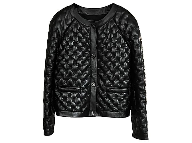 Chanel 13,6K$ Icon Quilted Leather Jacket Black ref.429261 - Joli Closet