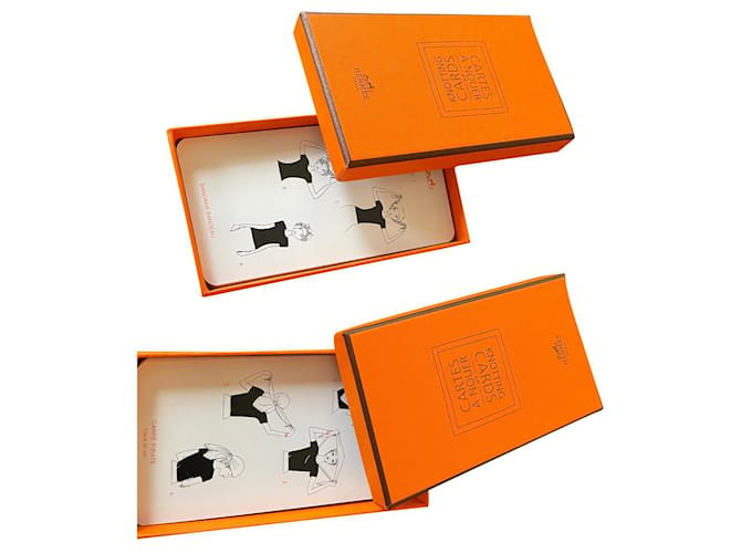 Hermès Lot de cartes à nouer Orange  ref.429281
