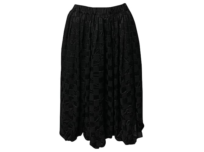 Comme Des Garcons Comme Des Garçons High-Waisted Checkered Skirt in Black Polyester  ref.429300