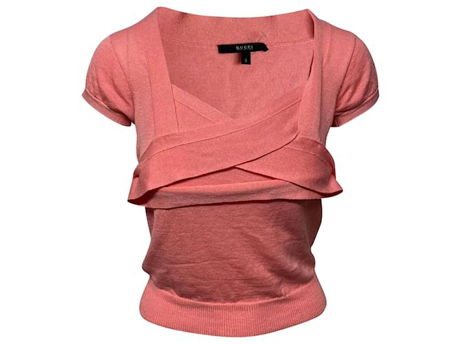 Blusa de malha Gucci em lã virgem rosa  ref.429356