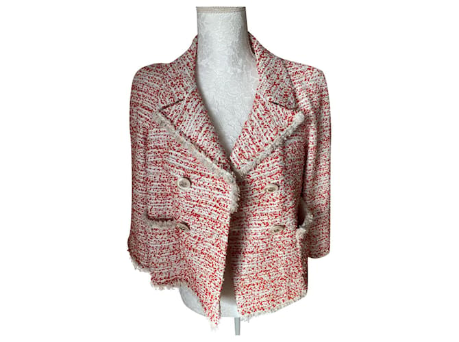 Chanel Rock Anzug Rot Tweed  ref.429410